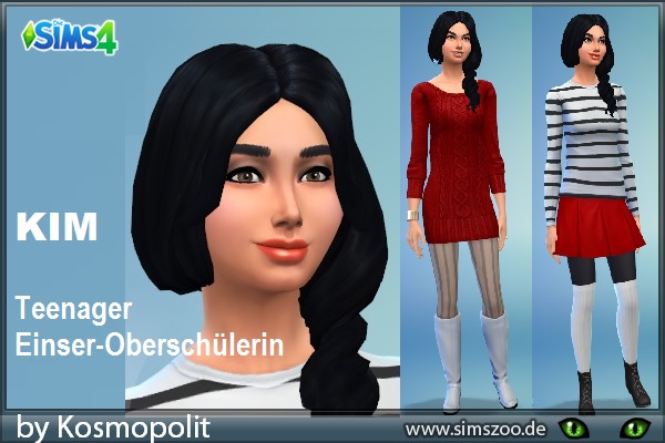  Blackys Sims 4 Zoo: Kim female sims model by Kosmopolit
