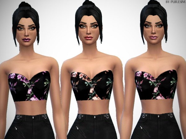  The Sims Resource: Floral Tube Tops by PureSim