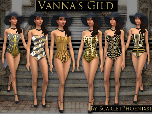  The Sims Resource: Vannas Gild swimsuit by scarletphoenix91