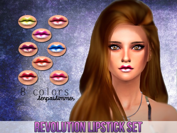  The Sims Resource: Revolution Lipstick Set by SenpaiSimmer