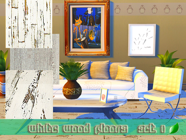  The Sims Resource: White Wood Floor Set 1 by Pinkzombiecupcake