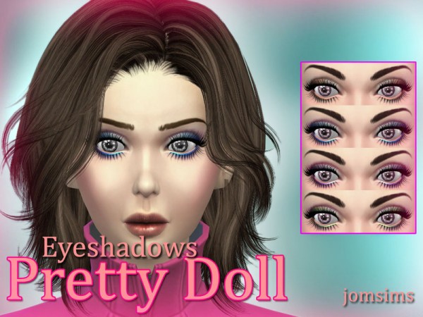  The Sims Resource: Pretty doll eyes + eyeliner + eyelashes + eyeshadows  by JomSims