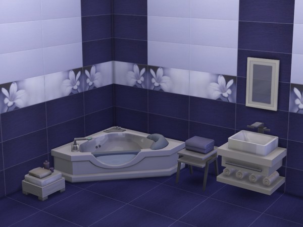  The Sims Resource: Tile for wall and floor Violet dream by Hanagatami