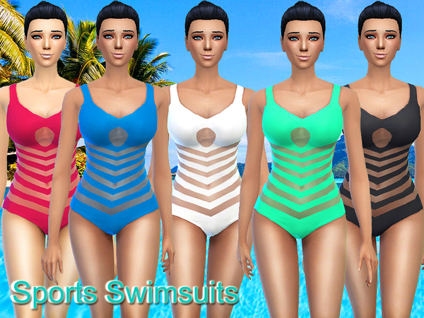  The Sims Resource: Sports modern swimsuits by Pinkzombiecupcakes