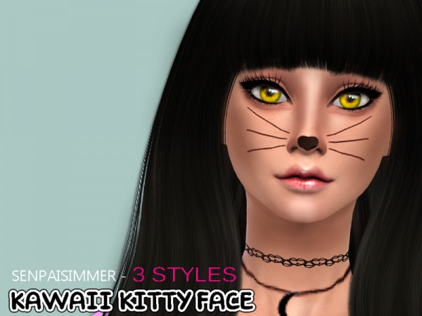  The Sims Resource: Kawaii Kitty Face by Senpai Simmer