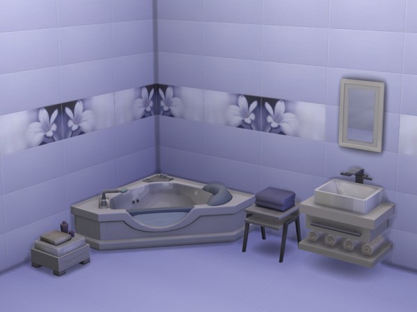  The Sims Resource: Tile for wall and floor Violet dream by Hanagatami