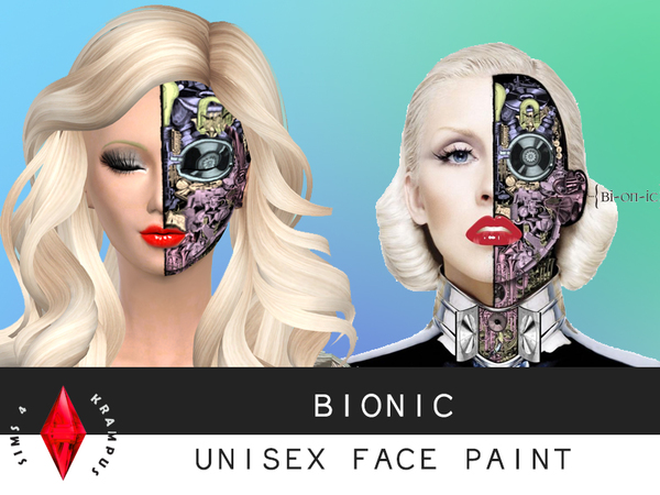  The Sims Resource: Bionic Face Paint by SIms4 Krampus