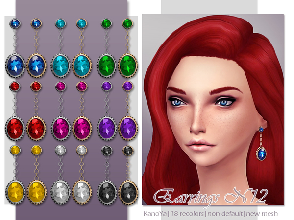  The Sims Resource: Earrings N12 by KanoYa