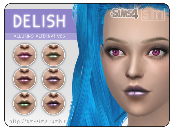  The Sims Resource: Alluring Alternatives Lip Colour by Screaming Mustard