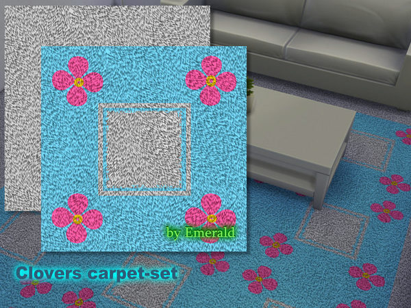  The Sims Resource: Clovers carpet set by Emerald