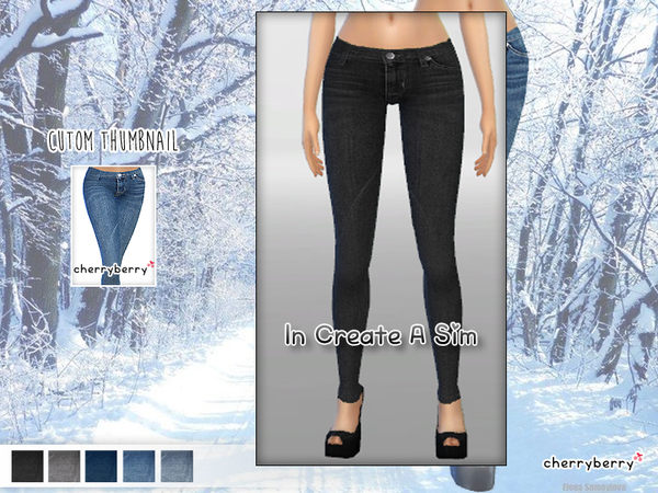  The Sims Resource: Winter season jeans by CherryBerrySim