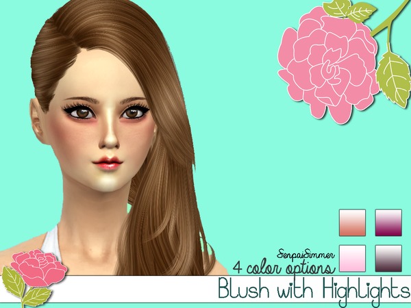  The Sims Resource: Rose Blush with Highlights by Senpai Simmer