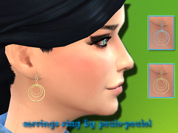  The Sims Resource: Earrings rings by paulo paulol