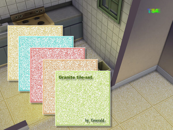  The Sims Resource: Granite tile set by Emerald