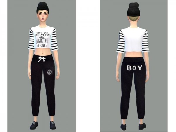  The Sims Resource: Sports pants black female by Simsoertchen