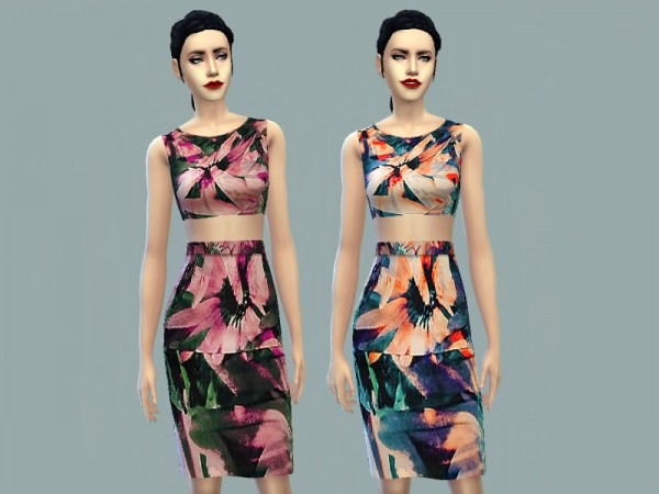  The Sims Resource: Tropico   skirt & crop top by April