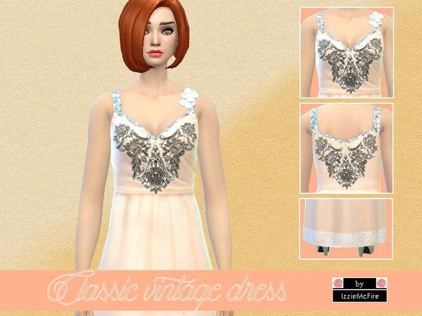  The Sims Resource: Classic vintage dress by IzzieMcFire