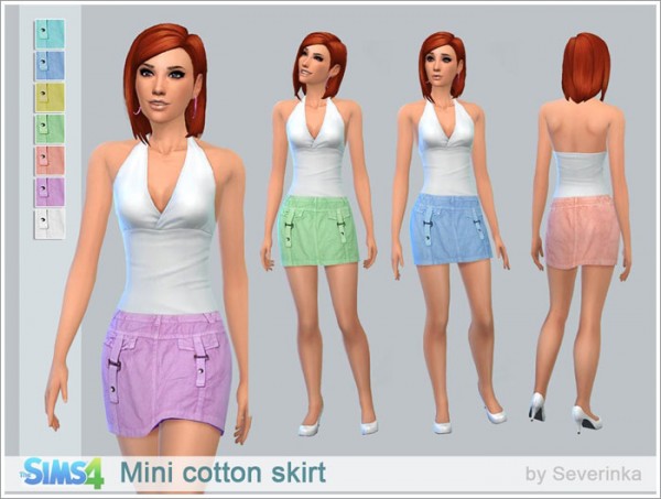  Sims by Severinka: Mini cotton skirt