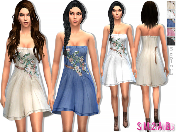  The Sims Resource: 16   Designer floral dress by Sims2fanbg