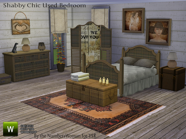  The Sims Resource: Bargain Shabby Chic Bedroom by TheNumbersWoman
