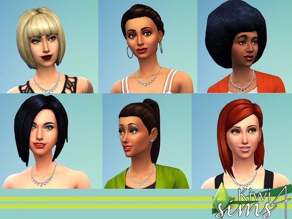  The Sims Resource: Silver necklaces by KiwiSims