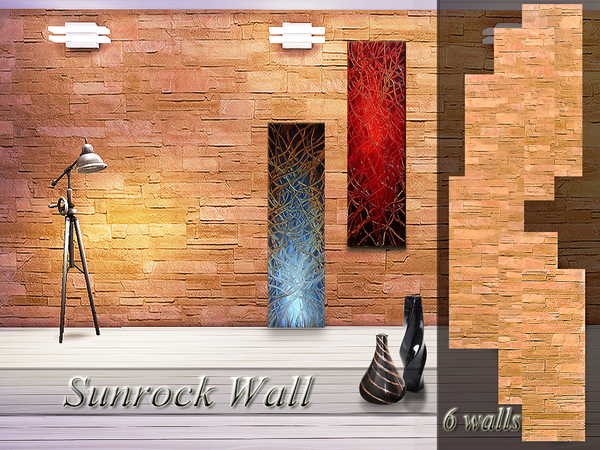  The Sims Resource: Sunrock Wall by Pinkzombiecupcakes