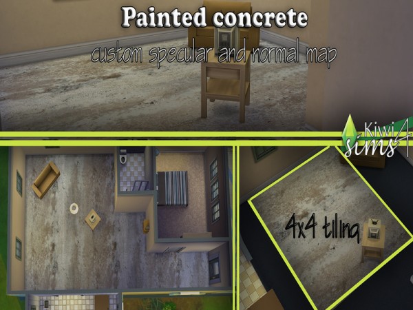  The Sims Resource: Industrial decaying painted concrete floor by Sims2fanbg
