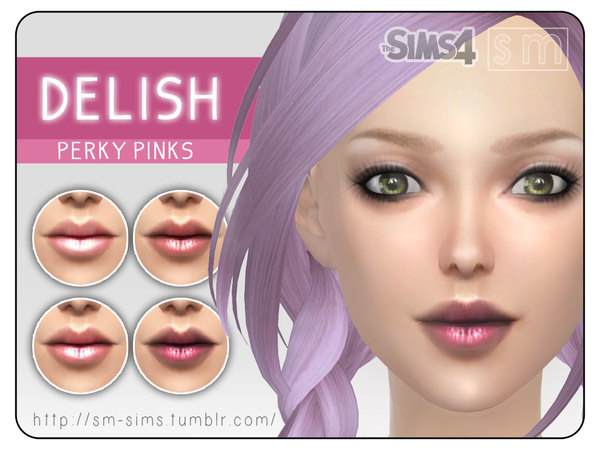  The Sims Resource: Perky Pinks Lip Colour by Screaming Mustard