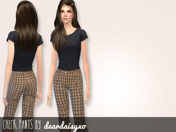  The Sims Resource: Check Pants by deardaisyxo
