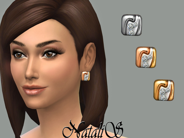  The Sims Resource: Modern stud earrings by NataliS
