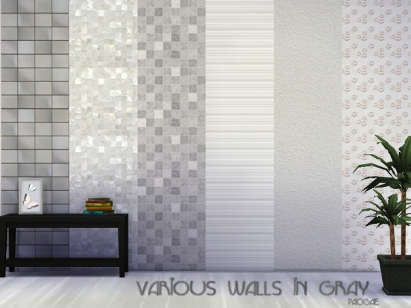  The Sims Resource: Various walls in gray by Paogae