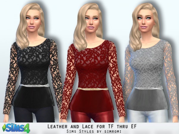  The Sims Resource: Leather and Lace Top bi Simromi
