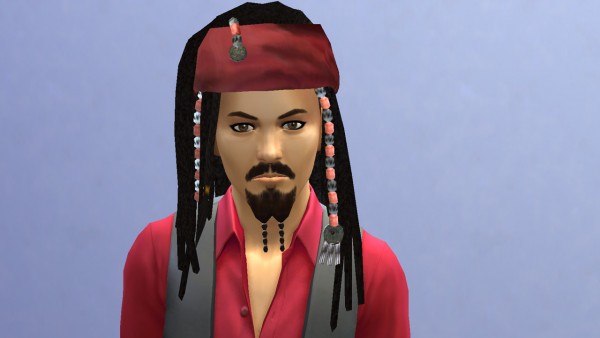  Mod The Sims: Captain Jack Sparrow hair S4 by necrodog