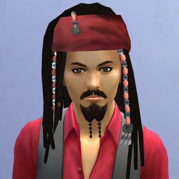  Mod The Sims: Captain Jack Sparrow hair S4 by necrodog