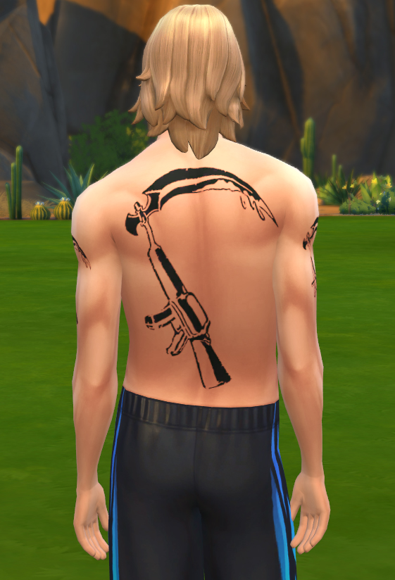  Mod The Sims: SOA Scythe Gun Tattoo for Men by ironleo78