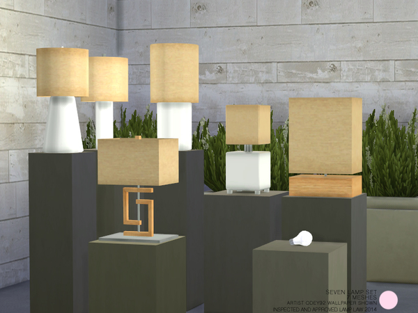  The Sims Resource: Seven Lamp Set by DOT