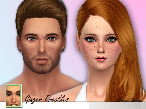  The Sims Resource: Ginger Freckles by SenpaiSimmer