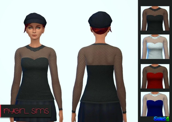  NY Girl Sims: Collared Sweetheart Blouse