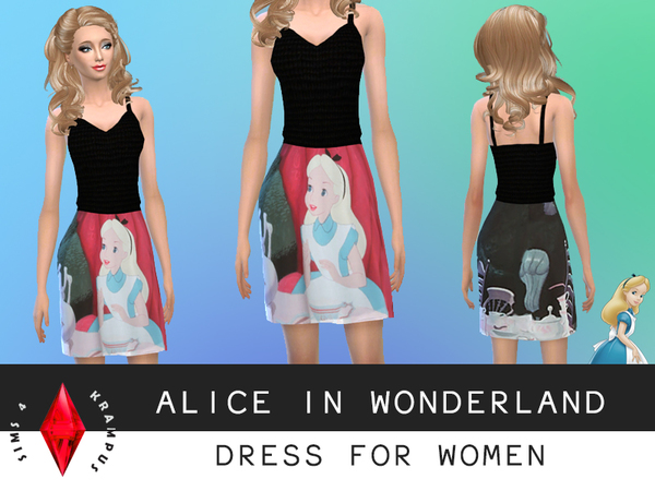  The Sims Resource: Alice In Wonderland Dress by SIms4Krampus