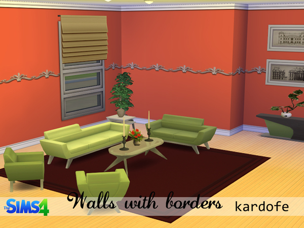  The Sims Resource: Walls with borders by Kardofe