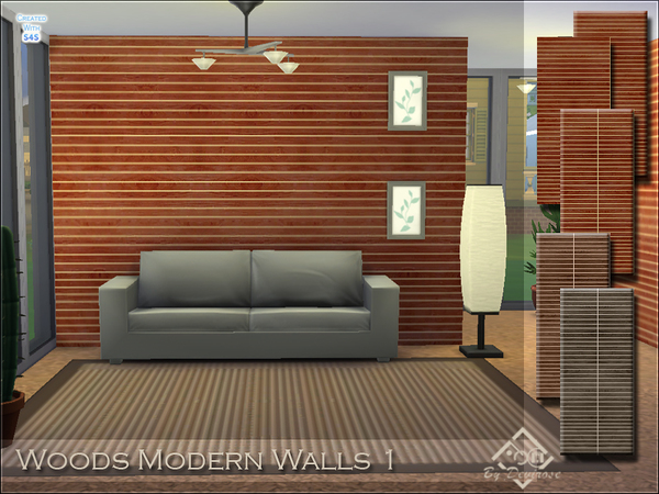  The Sims Resource: Woods Modern Walls Set by Devirose