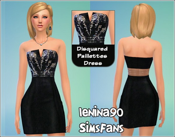  Sims Fans: Dsquared pailletes dress by lenina 90
