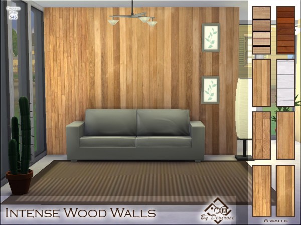  The Sims Resource: Intense Wood Walls Set by devirose