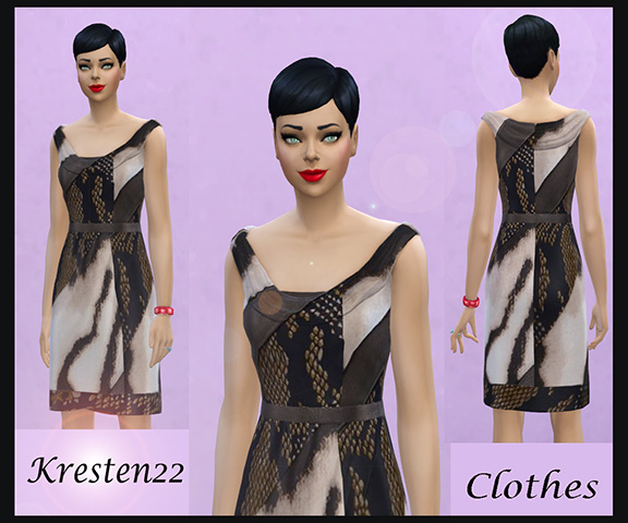  Sims Fans: Animal print dress by Kresten 22