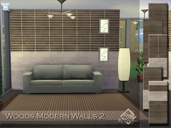  The Sims Resource: Woods Modern Walls Set by Devirose