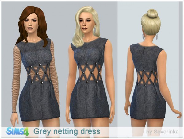  Sims by Severinka: Grey netting dress