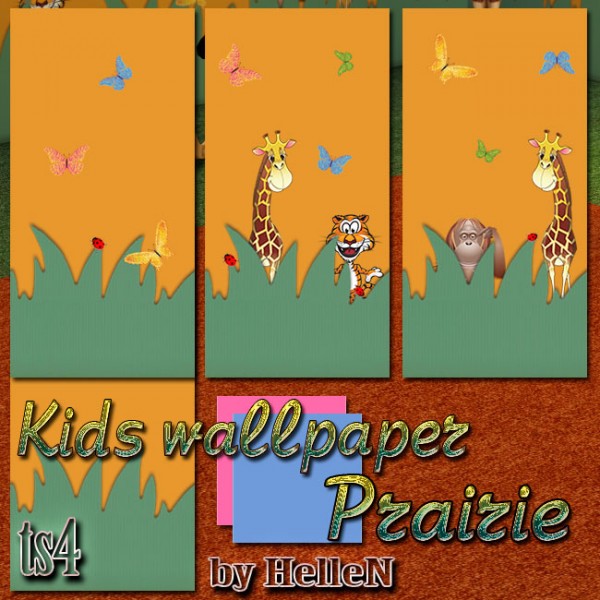  Sims Creativ: Kids wallpaper Prairie by HelleN