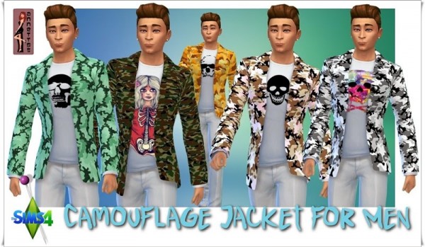  Annett`s Sims 4 Welt: Camouflage Jacket for Men
