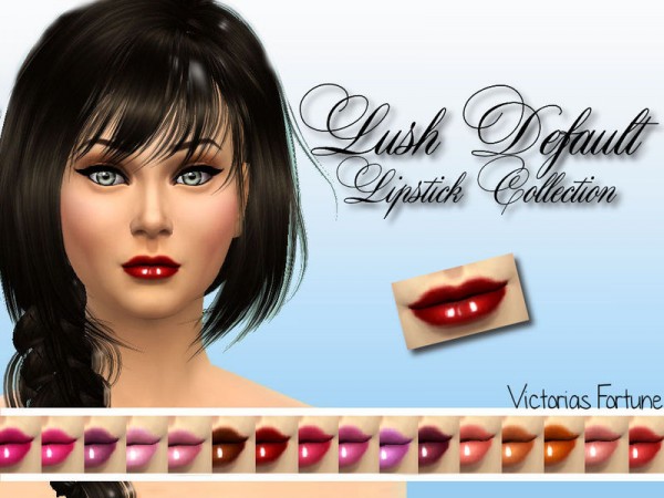  The Sims Resource: Lush Default Lipstick Collection by Fortunecookie1