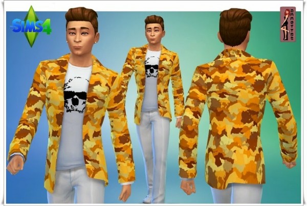  Annett`s Sims 4 Welt: Camouflage Jacket for Men
